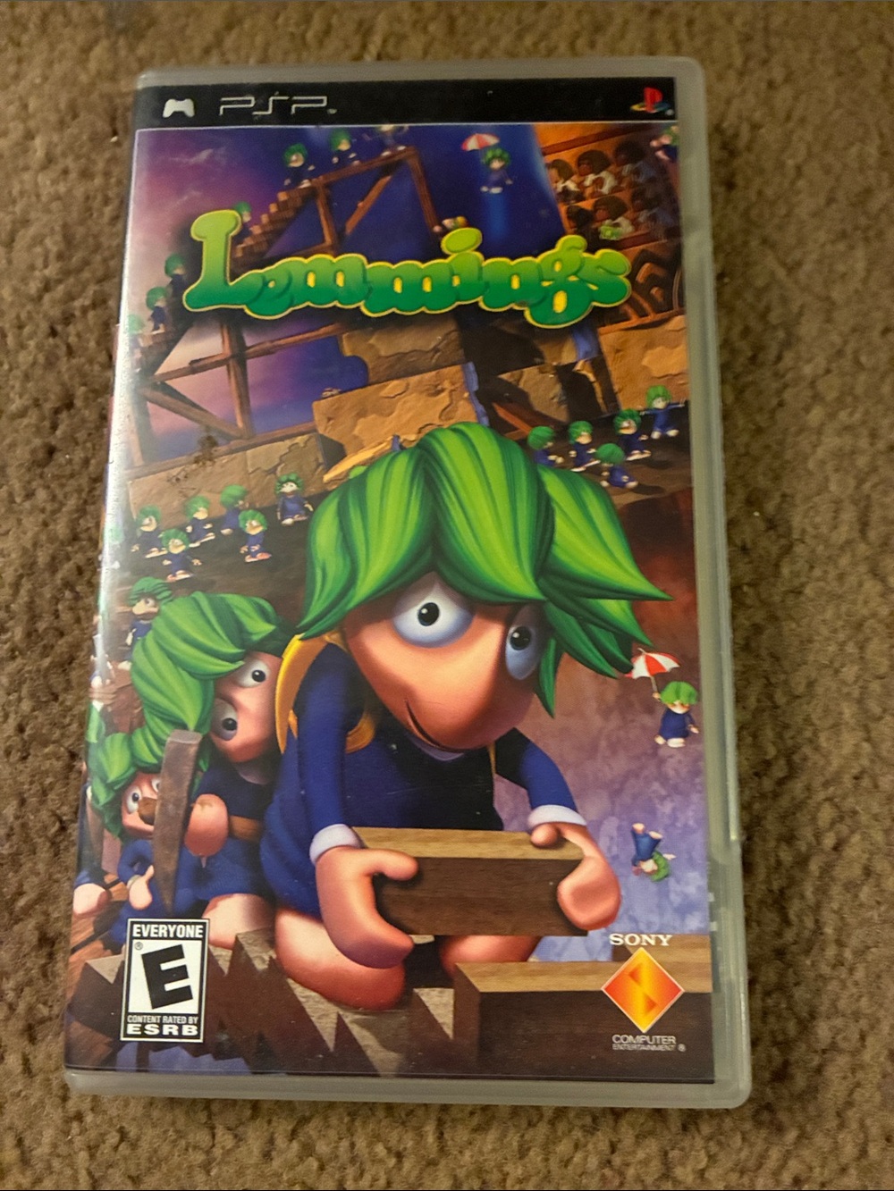 Sony PSP Lemmings with Green-Headed Characters